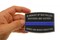 Patch, Embroidered Patch (Iron-On or Sew-On), Fallen Police Officer Memorial Thin Blue Line, 3.5" x 2"